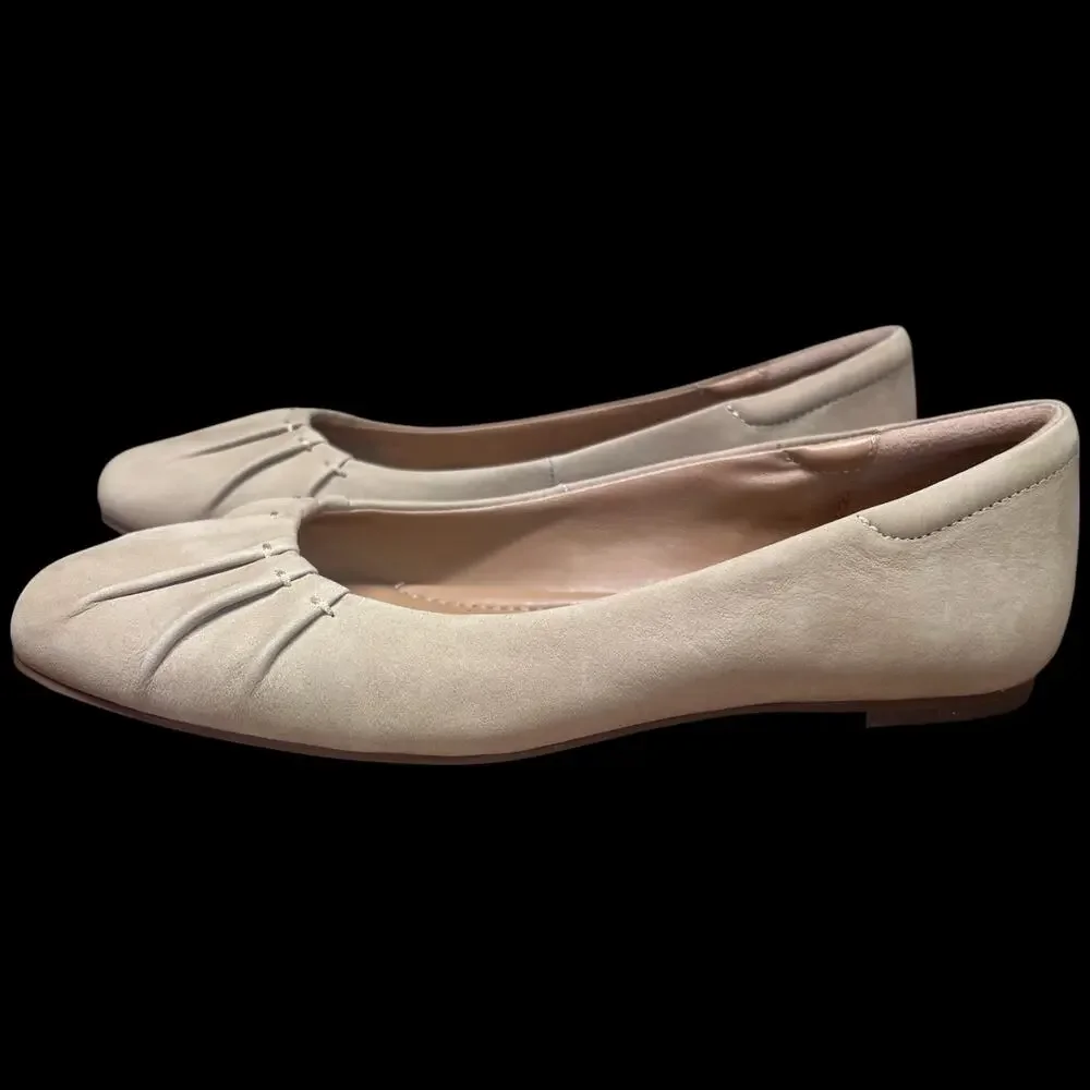 BLONDO Jannet J.Jill Women's 7 Sand Flats Ballet Leather Water Resistant Comfort